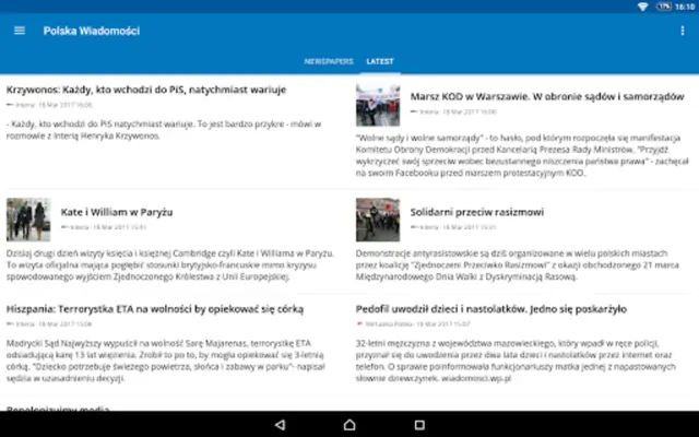 Poland News (Aktualności) android App screenshot 1